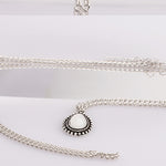 Vintage Drop Silver Long Pendant Necklace