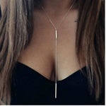 Simple Chain Choker with Long Beads Tassel Chocker Necklace