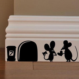 Cute Mouse wall decal vinyl sticker set