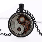 Steampunk Round Wheel Gear Pendant Necklace