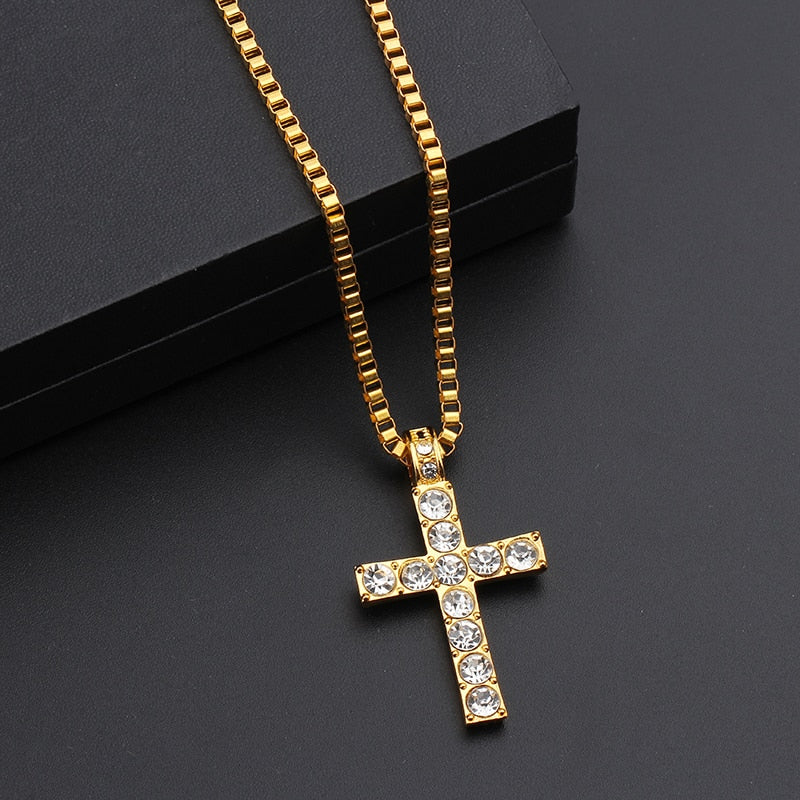 Gold Color Cross Pendant Necklace