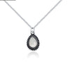 Vintage Drop Silver Long Pendant Necklace