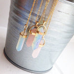 Hexagonal Column Quartz Necklaces Pendants Natural