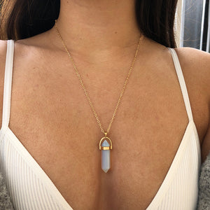 Hexagonal Column Quartz Necklaces Pendants Natural