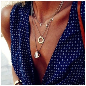 Gold Choker Necklace - crystal stars Pendant Chain Necklace & Pendants