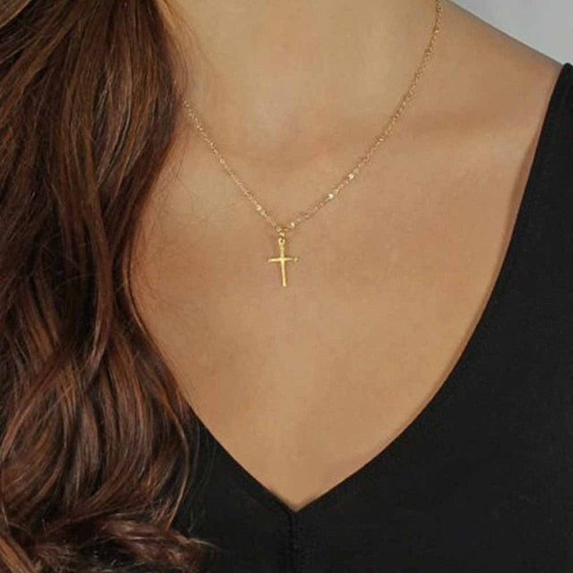 Gold Choker Necklace - crystal stars Pendant Chain Necklace & Pendants