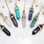 Hexagonal Column Quartz Necklaces Pendants Vintage